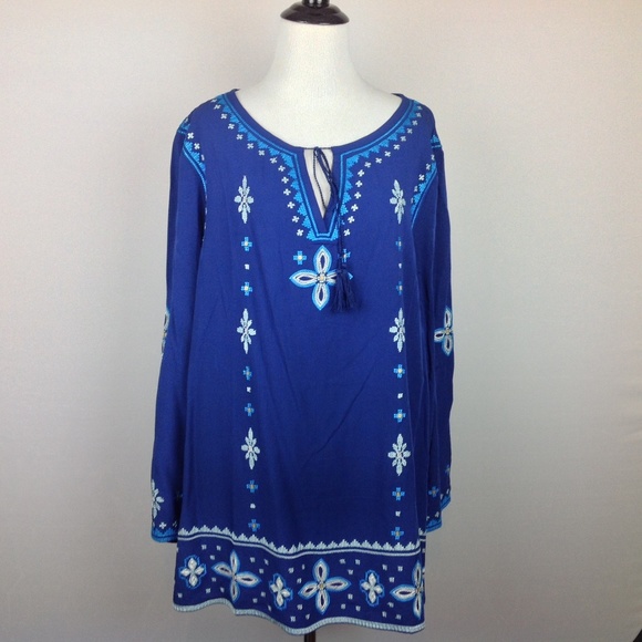 C. Wonder Tops - C Wonder Top Womens 16 Embroidered Boho Hippie